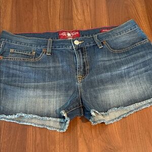 Lucky Brand Women's Frayed Hem Blue Jean Shorts